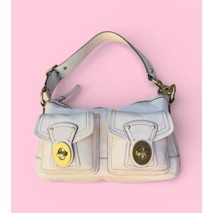 Coach White Double Turnlock Leather Shoulder Bag 65th Anniversary Vintage rare